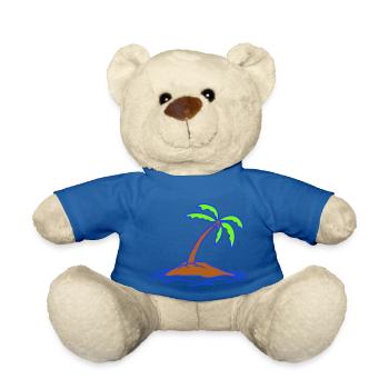 Palm Tree Island Tree Plage Vacances Noix de Mer Cool - Nounours - bleu roi - Devant