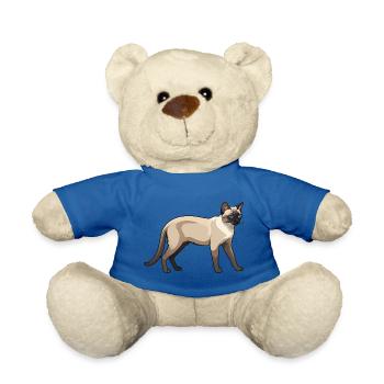 Mignon Voiture Siamois - Chat Autocollant - Nounours - bleu roi - Devant