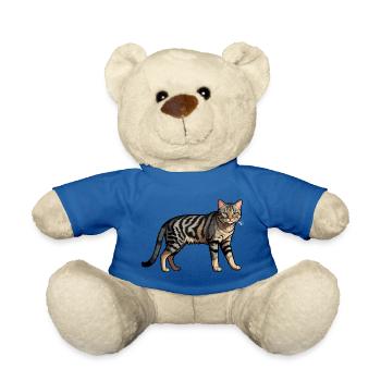 Domestic Cat - Cute Pet Sticker - Teddy Bear - royal blue - Front