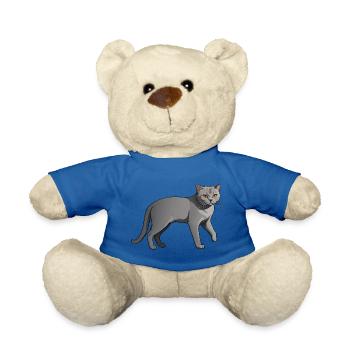 Mignon British Shorthair - Chat Autocollant - Nounours - bleu roi - Devant