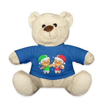 Weihnachten Lebkuchen Lebkuchenmann Gingerbread - Teddy - Königsblau - Vorne