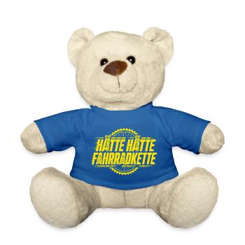 Hätte Hätte Fahrradkette - Lustiges Fahrrad Shirt - Teddy - Königsblau - Vorne
