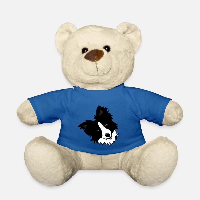 Hund, Collie, schwarz weiß, süß, Comic - Teddy - Königsblau