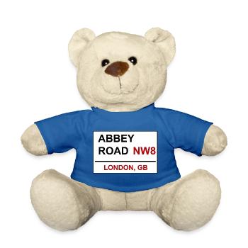 Abbey Road London Straßenschild - 60er Jahre Musik - Teddy - Königsblau - Vorne