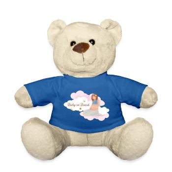Gift for expectant mother 💗 Baby on Board 💗 - Teddy Bear - royal blue - Front