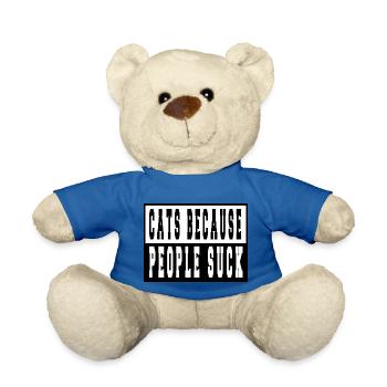 Citation drôle Collage de chat T-shirts Déclaration cool - Nounours - bleu roi - Devant