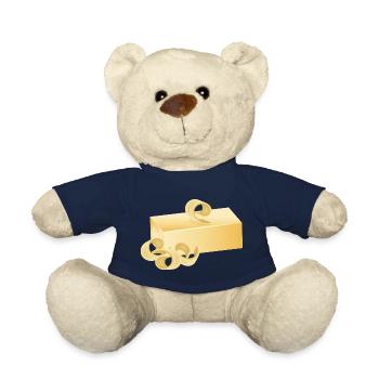 cremefarbene zart schimmernde Butter mit Röllchen - Teddy - French Navy - Vorne