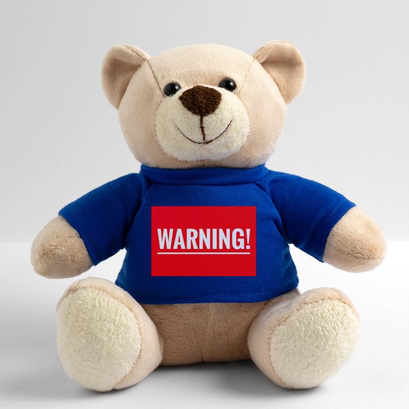 Warning Flexible Embroidery Design Teddy Bear