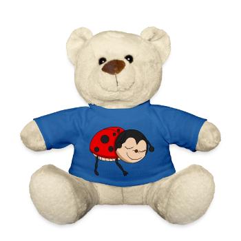 Ladybug sleeps - Teddy Bear - royal blue - Front