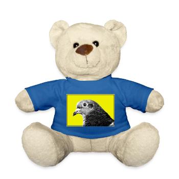 Taubenpop-Porträt auf Gelb - Teddy - Königsblau - Vorne