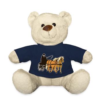 Carriage Haflinger Couples Funny Gift - Teddy Bear - french navy - Front