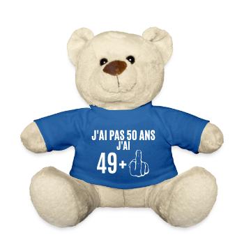 J'ai pas 50 ans j'ai 49+ Cadeau anniversaire drôle - Nounours - bleu roi - Devant