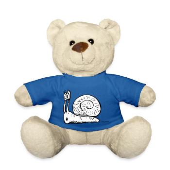 2020 08 30 snail 06 black white - Teddy Bear - royal blue - Front