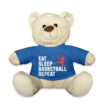 Manger, dormir, jouer au basket-ball, répéter : la vie d’un vrai - Nounours - bleu roi - Devant