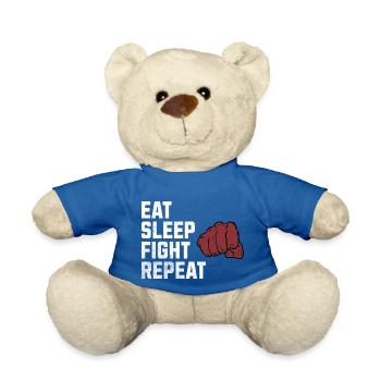 Manger, dormir, se battre, répéter : la vie d’un guerrier - Nounours - bleu roi - Devant