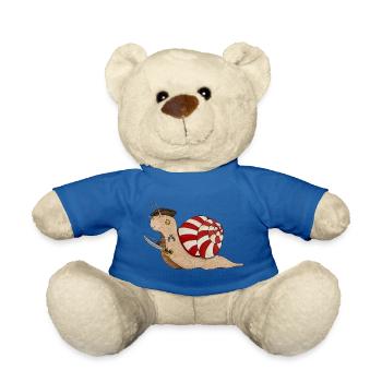 Piratenschnecke Pirat Schnecke Seeräuber Freibeute - Teddy - Königsblau - Vorne