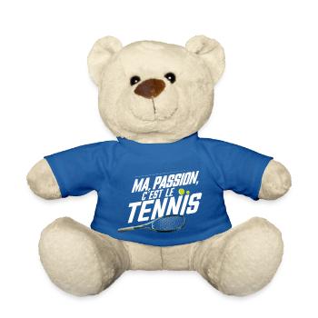 Ma passion c'est le tennis - Nounours - bleu roi - Devant
