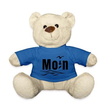 Moin Motiv mit Möwe - Maritimes Nordseedesign - Teddy - Königsblau - Vorne