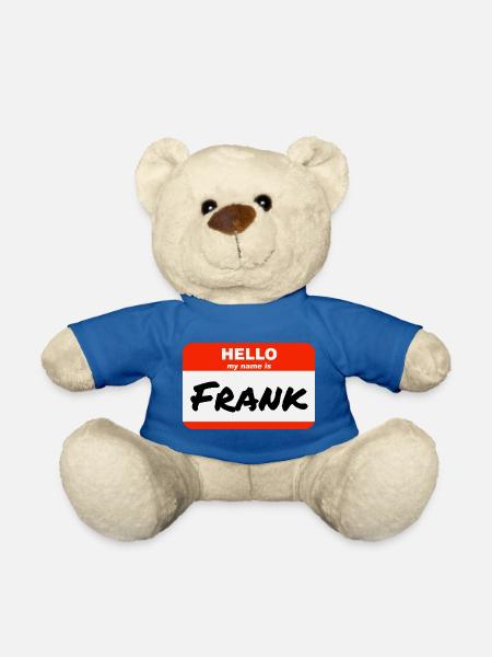 Bonjour, je m’appelle Frank Étiquette Étiquette Étiquette - Nounours - bleu roi