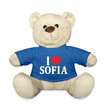 t-shirt I love Sofia t-shirt gift idea - Teddy Bear - royal blue - Front