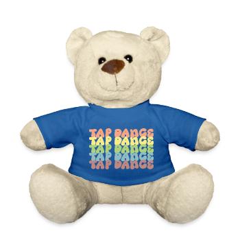 Rainbow Tapdance Pattern - Teddy Bear - royal blue - Front