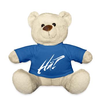 Hä? Lustiger Spruch Geschenkidee - Teddy - Königsblau - Vorne