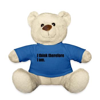Ich denke, deshalb bin ich Zitat - Teddy - Königsblau - Vorne