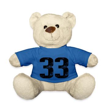 33 Number Leotard - Teddy Bear - royal blue - Front