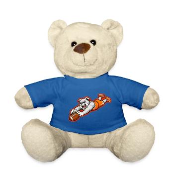 Bulldog Football Dive Catch Maskottchen - Teddy - Königsblau - Vorne