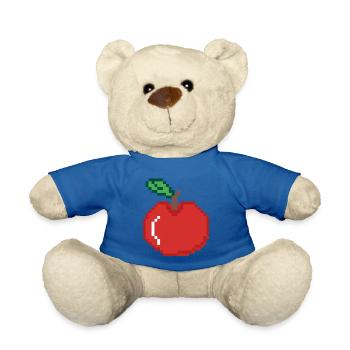 Apple pixel art - Nounours - bleu roi - Devant
