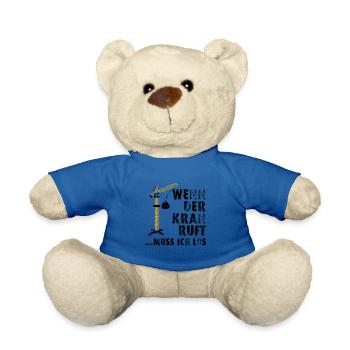 Bauarbeiter Shirt · Kran Arbeit · Last Geschenk - Teddy - Königsblau - Vorne