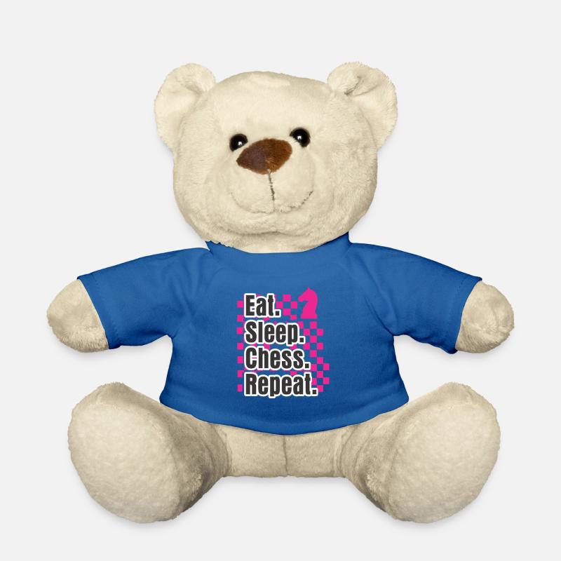 Funny Chess Design Eat Sleep Play Chess Repeat - Nounours - bleu roi