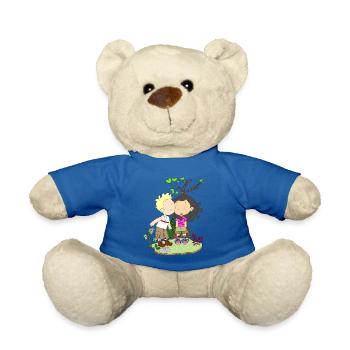 Liebes paar kuss geschenk shirt - Teddy - Königsblau - Vorne