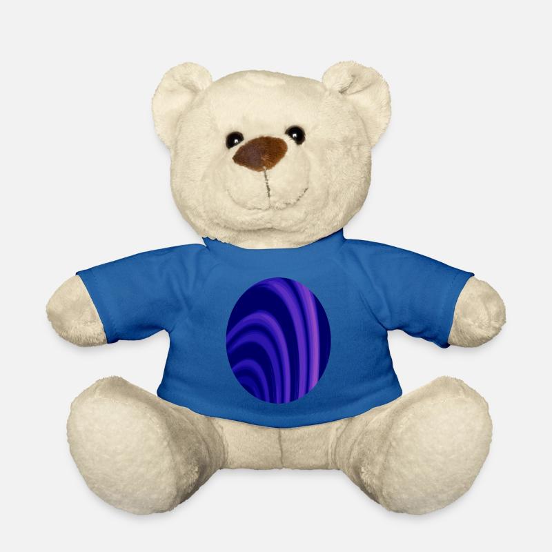 Fraktal Ringe Oval - Teddy - Königsblau