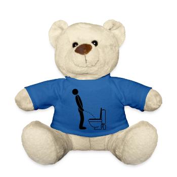cool WC logo im stehen pinkeln pissen klo toilette - Teddy - Königsblau - Vorne