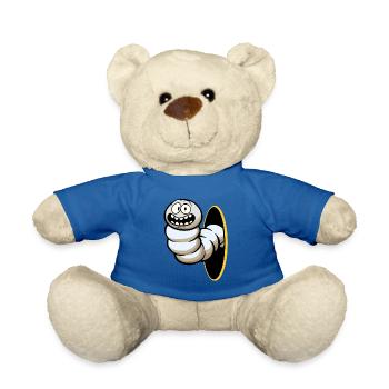 Süße fette Raupe kommt aus Loch - Motiv - Teddy - Königsblau - Vorne