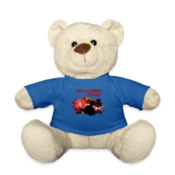 Pyro Football Ultras Fan Pyrotechnician Gift - Teddy Bear - royal blue - Front