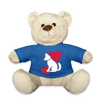 Cute dog with hearts - Teddy Bear - royal blue - Front