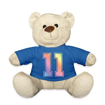 11 Number Colorful - Teddy Bear - royal blue - Front