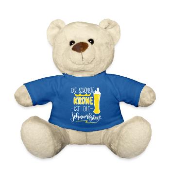 die schönste Krone ist die Schaumkrone - Bier - Teddy - Königsblau - Vorne