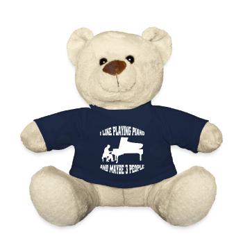 Piano Instrument Klavier Spruch Musik Pianist - Teddy - French Navy - Vorne