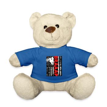 Braaap Vintage USA Amerikanische Flagge Motorcross - Teddy - Königsblau - Vorne