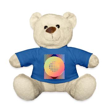 Moderne Kunst Grafik-Design 3 formen Linien Farben - Teddy - Königsblau - Vorne
