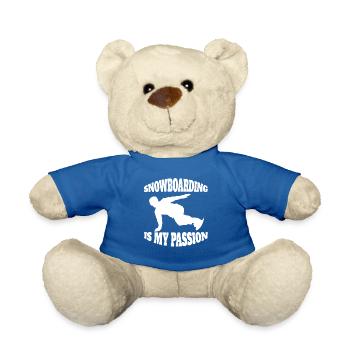Snowboard Sports d’hiver Snowboarder Dicton - Nounours - bleu roi - Devant