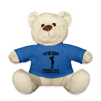 Golf Golfspielerin Golfschläger Spruch Golfball - Teddy - Königsblau - Vorne