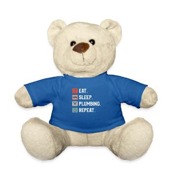 Manger Sommeil Plomberie Répéter Plombier Plombiers - Nounours - bleu roi - Devant