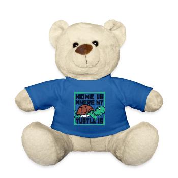 Home Is Where My Turtle Is Tortoise - Teddy Bear - royal blue - Front