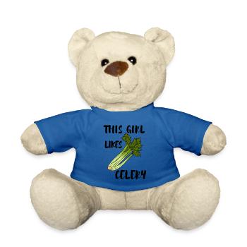 Healthy Food Ironic Quote Celery Lover - Teddy Bear - royal blue - Front