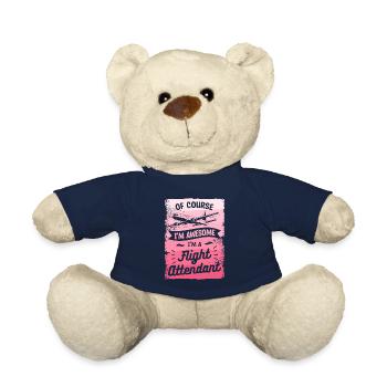 Of Course I'm Awesome I'm A Flight Attendant - Teddy Bear - french navy - Front