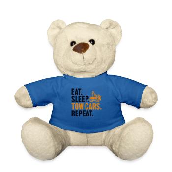 Eat Sleep Tow Cars Repeat Tow Truck Driver - Teddy Bear - royal blue - Front
